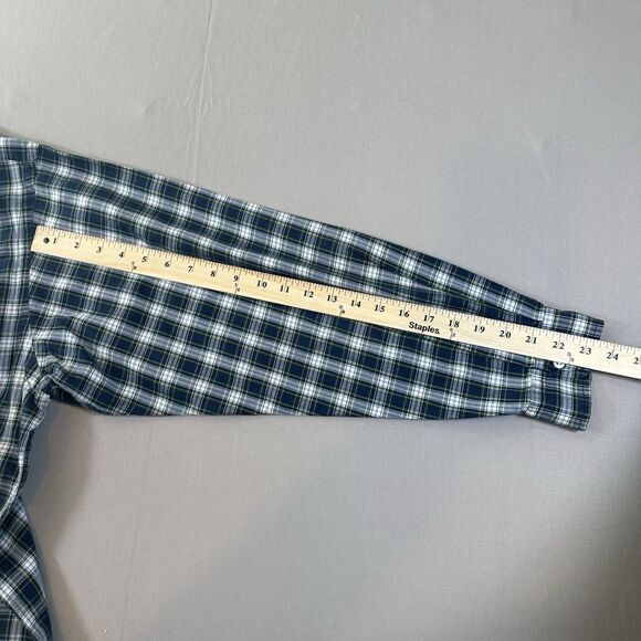 Ralph Lauren Blue Green Plaid Soft Cotton Button-Down Dress Shirt - Men's XL - Picture 6 of 6